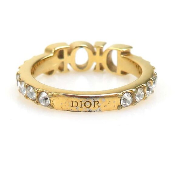 Vintage Christian Dior Paris White Enamel Crystal Cocktail Ring Christian Dior Ring